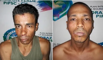 Juan Carlos Lara Busto, alias ‘El Coquí’, y Stiwar Antonio León Sierra, alias ‘Nene Copa’, los capturados.