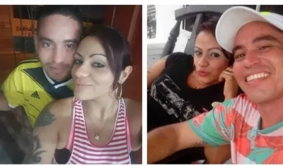 Yesika Lopera con su novio, la víctima del hecho.