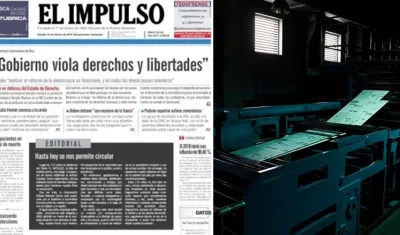 Portada de la edición impresa anunciando el cierre y la rotativa paralizada.