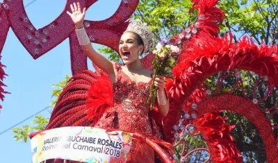 Reina Valeria Abuchaibe, durante la Batalla de Flores.