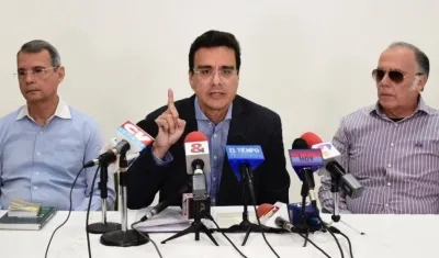 Ramses Vargas Lamadrid, rector de la Universidad Autónoma del Caribe, durante una rueda de prensa este jueves.