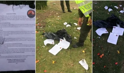 Este es uno de los panfletos del ELN.