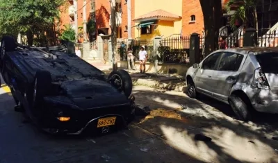 Accidente ocurrido el jueves anterior en Villa Santos.