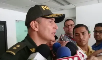El general Mariano Botero, comandante de la Policía Metropolitana de Barranquilla.