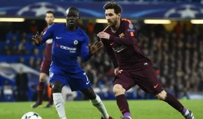 Lionel Messi, en acción de juego ante el Chelsea. 
