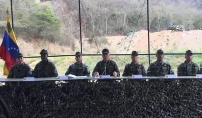 El ministro de Defensa de Venezuela, Vladimir Padrino, durante rueda de prensa.