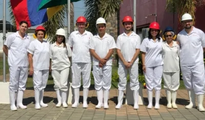 Algunos de las entidades participantes en el proyecto visitan la planta de beneficio Frigo Sinú.