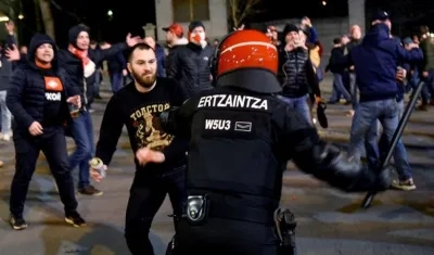 Se enfrentaron a la Policía de Bilbao.