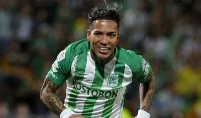 Dayro Moreno, delantero de Atlético Nacional. 