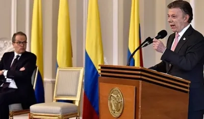 Juan Manuel Santos, presidente.