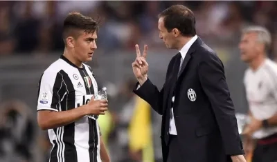 Paulo Dybala y Massimiliano Allegri.