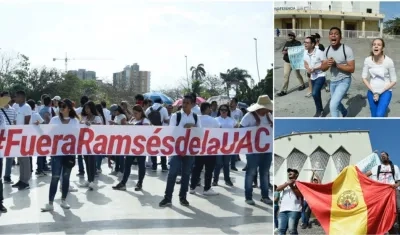 Estudiantes de UniAutónoma durante la protesta en la Plaza de la Paz.