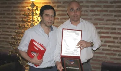 Antonio Char, presidente de Junior, y Maurício Galiotte, preisdente del Palmeiras. 