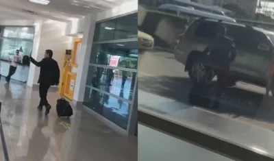 El rector Ramsés Vargas en su llegada a Cartagena.