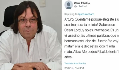 Cesar Lorduy, Candidato a la Cámara de Representantes - Twitter