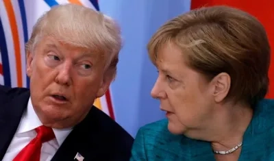 El presidente de Estados Unidos, Donald Trump, y la canciller alemana Angela Merkel. 