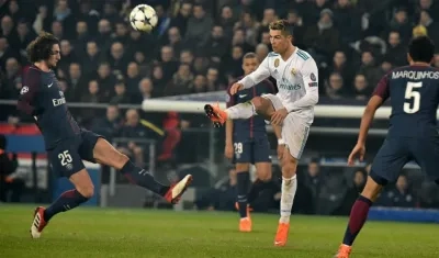 Cristiano Ronaldo en acción del partido ante el PSG. 