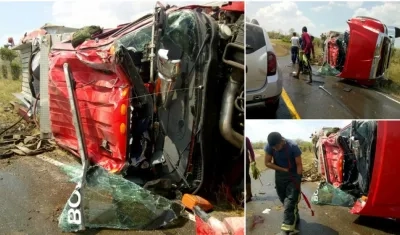 Así quedó el camión de bomberos. 