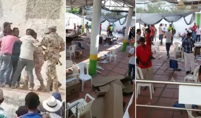 Momentos del desorden en La Peña.