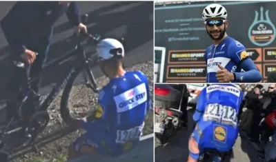 A 8 kilómetros de la llegada, quedó fuera de combate el colombiano Fernando Gaviria.