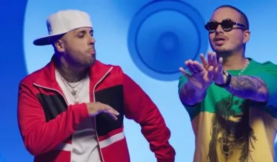 Los cantantes Nicky Jam y J Balvin. 