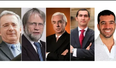 Álvaro Uribe, Antanas Mockus, Jorge Robledo, David Barguil y Arturo Char.