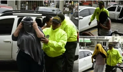 Los capturados taparon sus rostros.