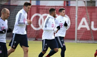 James Rodríguez durante un entrenamiento. 