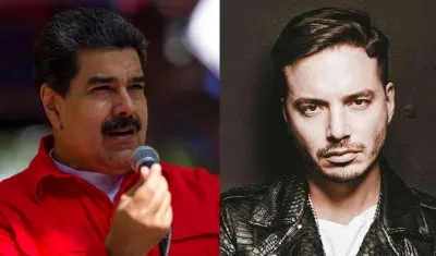 El presIdente de Venezuela, Nicolás Maduro, y el cantante colombiano J Balvin.