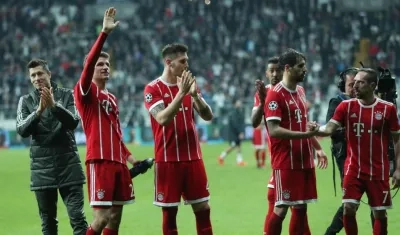 Jugadores del Bayern celebran un triunfo. 