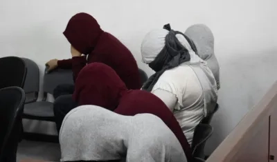 Los capturados por el caso Merlano, durante la audiencia.