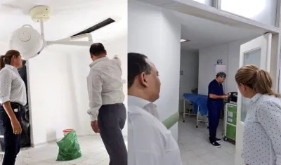 La Secretaria de Salud Alma Solano verificando la reapertura del quirófano.