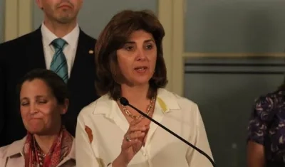 María Ángela Holguín, canciller colombiana.