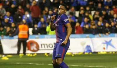 Yerry Mina, defensa colombiano del Barcelona. 