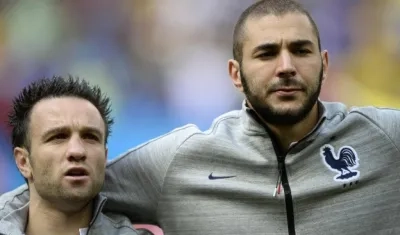 Mathieu Valbuena y Karim Benzema.