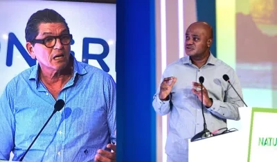 El presidente de Promigas Antonio Celia y el Ministro de Ambiente Luis Gilberto Murillo.