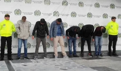 Foto de algunos de los capturados por la Policía en Bogotá.