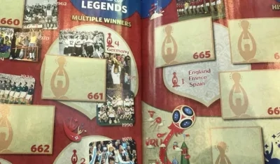 Sección de leyendas del álbum del Mundial. 