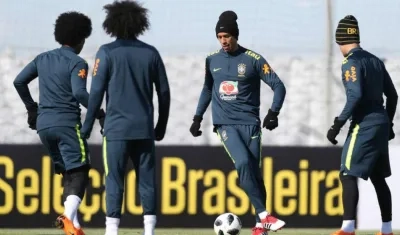 Selección Brasil, durante un entrenamiento. 