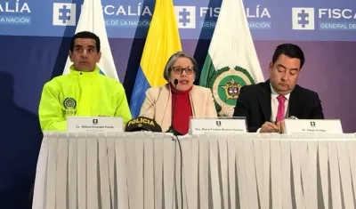 La vicefiscal María Paulina Riveros en la rueda de prensa.
