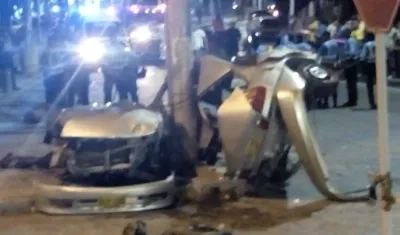 Así quedó el vehículo después del accidente.