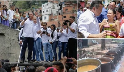 El candidato Javier Bertucci durante el acto de campaña.