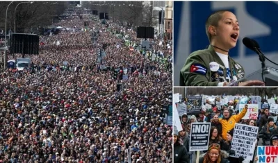 Así se veían las calles en medio de la presentación de Cameron Kasky.