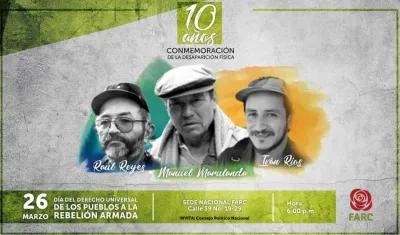 Raúl Reyes, Manuel Marulanda Vélez e Iván Rios