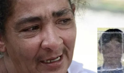 Bertha Delgado y foto en vida de Javier Manga Peña.