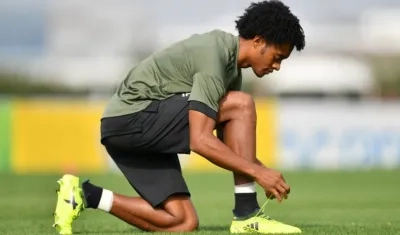 Juan Guillermo Cuadrado, entrenando con la Juventus. 