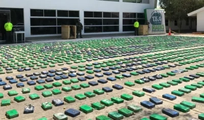 Droga decomisada en Santa Marta.