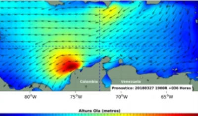 Ilustración de la Dimar sobre el clima en el Caribe.