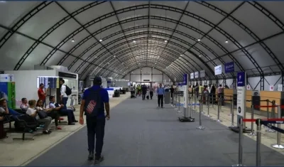 Nueva zona de ‘check-in’, habilitada en el aeropuerto Ernesto Cortissoz para los pasajeros.