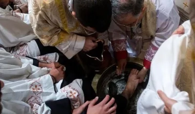 Ceremonia del Lavatorio de los Pies en Jerusalen.